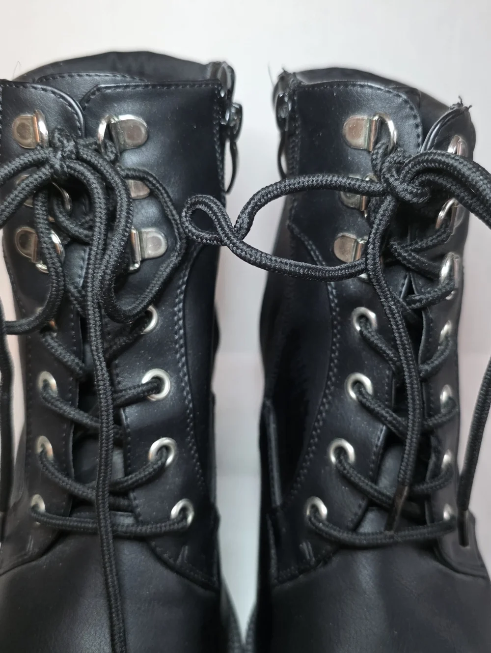 Torrid Black Faux Leather Lace-Up Hiker Boot 7.5WW